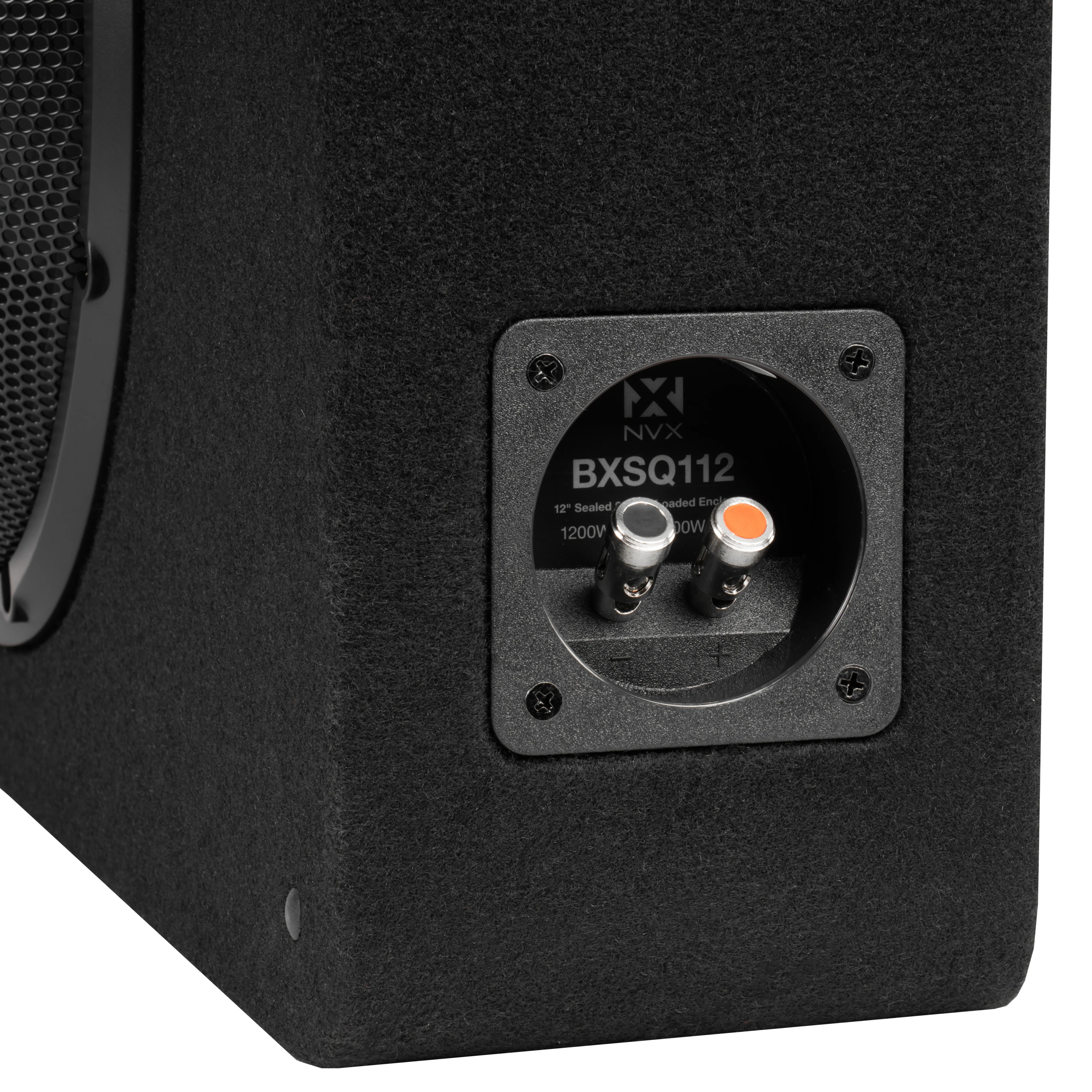 BXSQ112 1200W Peak (600W RMS) Sealed 2-Ohm Loaded Enclosure with Single 12" SQ-Series Shallow-Mount Subwoofer - Image 7