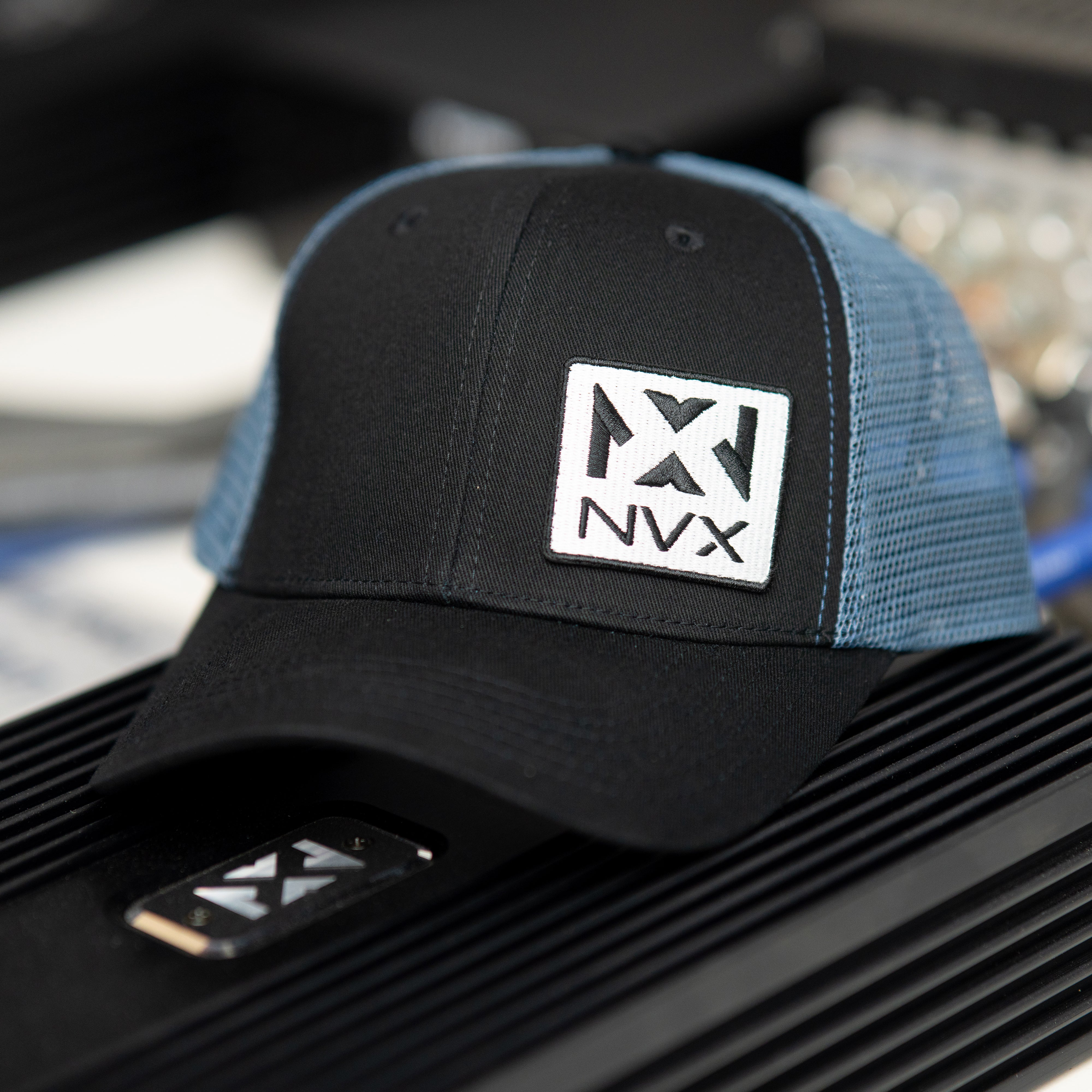 Classic Mesh Trucker Snapback Hat with Square NVX Logo Patch - Image 2