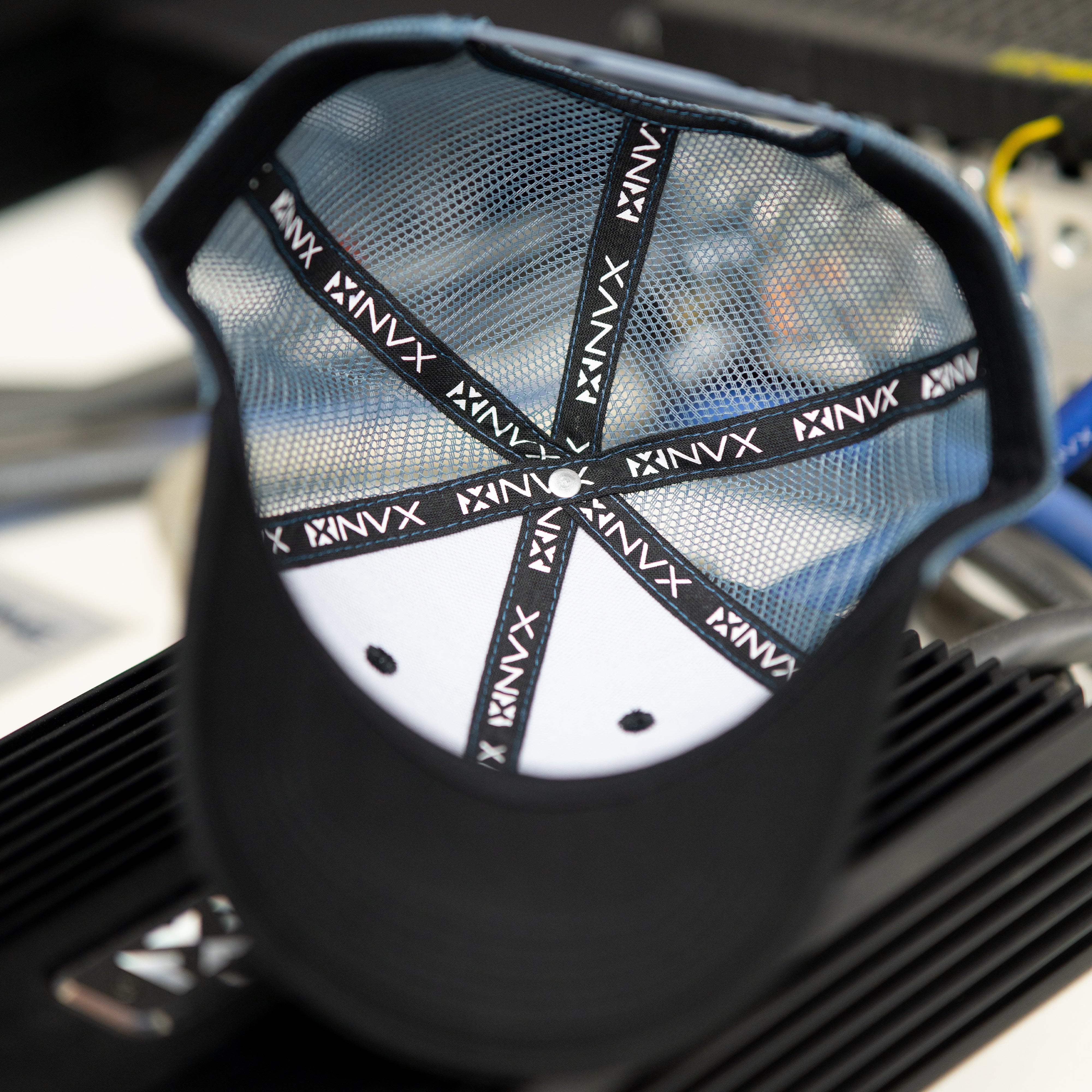 Classic Mesh Trucker Snapback Hat with Square NVX Logo Patch - Image 5