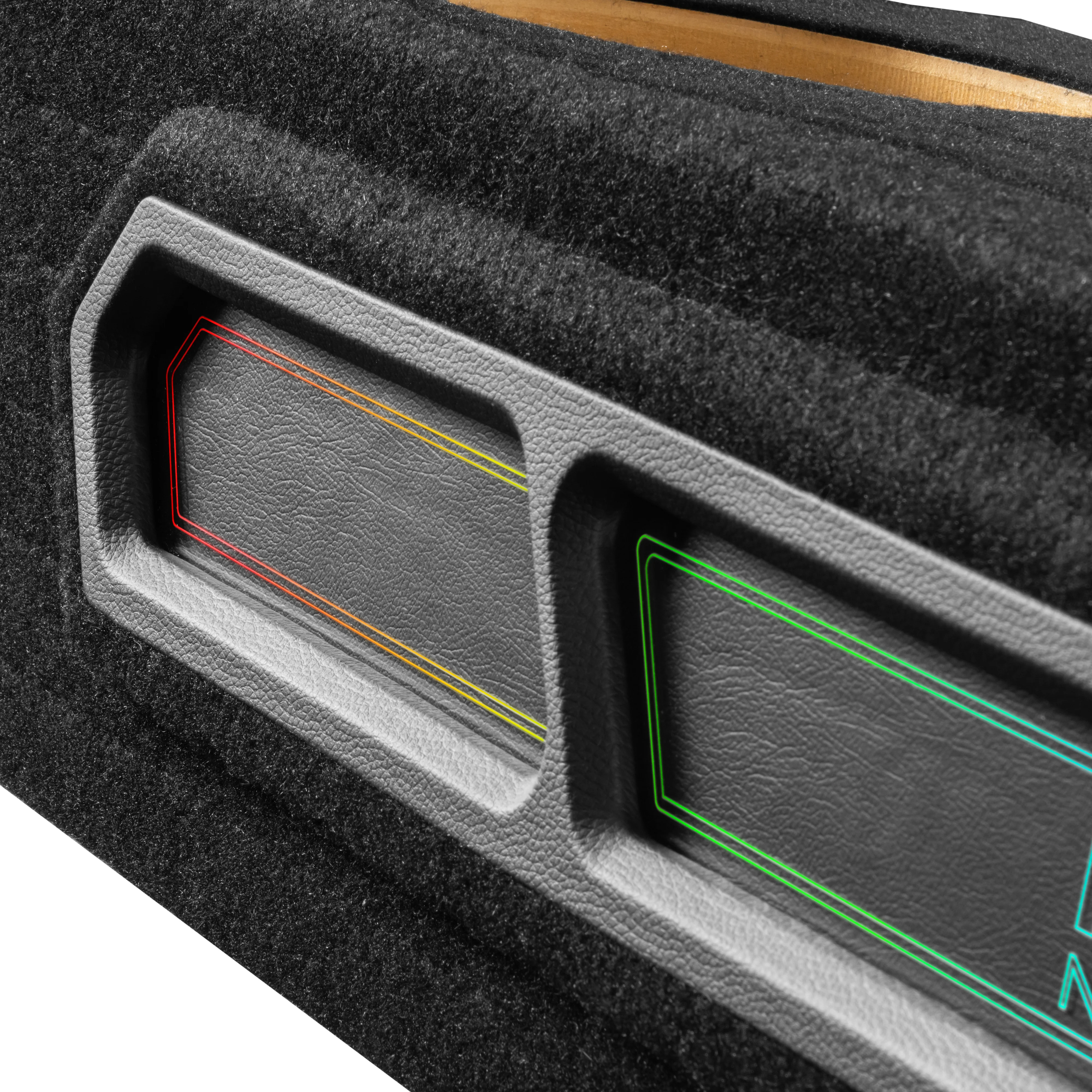 Custom Fit 1200W RMS Dual 10" Loaded BOOST Sealed Truck Enclosure with LED Lighting - 2019-2024 Chevrolet Silverado and GMC Sierra Crew Cab - BE-GM-19SLVCC-S210 - Image 5