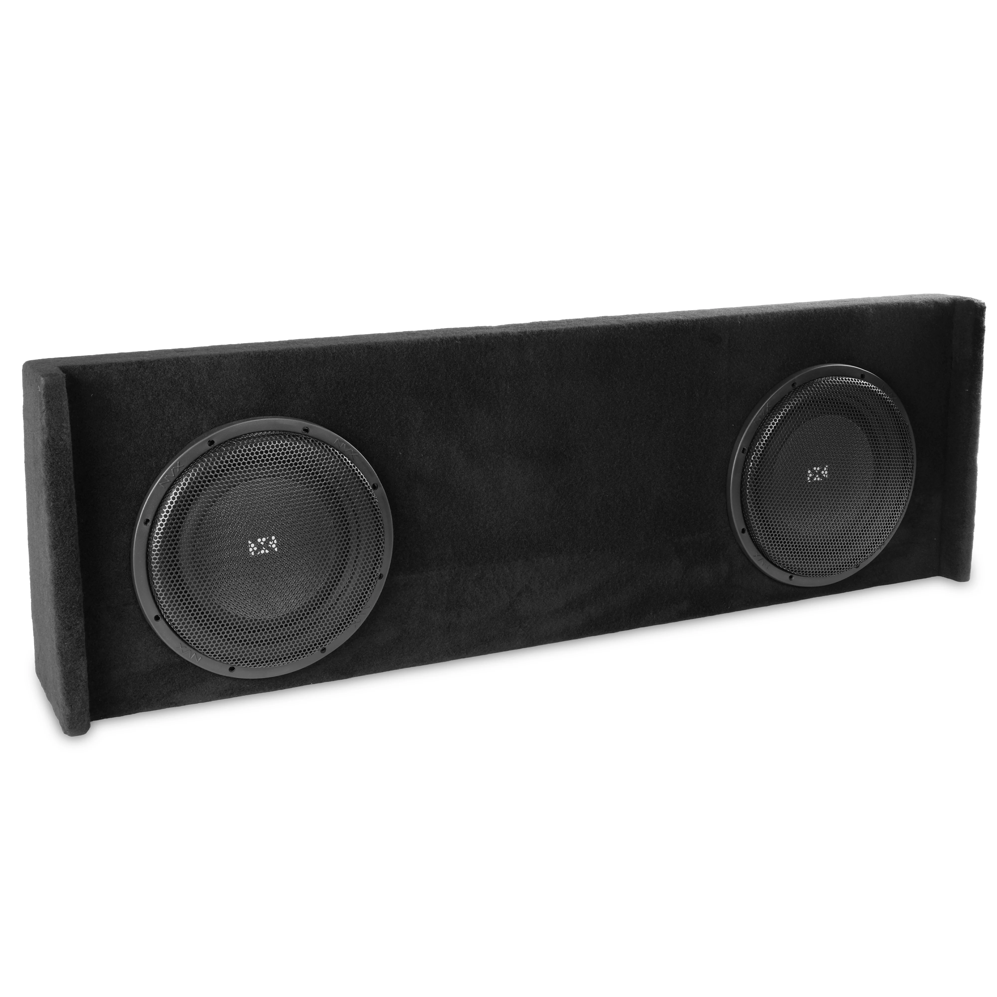 Custom Fit 700W RMS Dual 10" Loaded Sealed Truck Enclosure - 2008-2013 Chevrolet Silverado and GMC Sierra Crew Cab - LVE-GM-SLVCC-G2-D10S