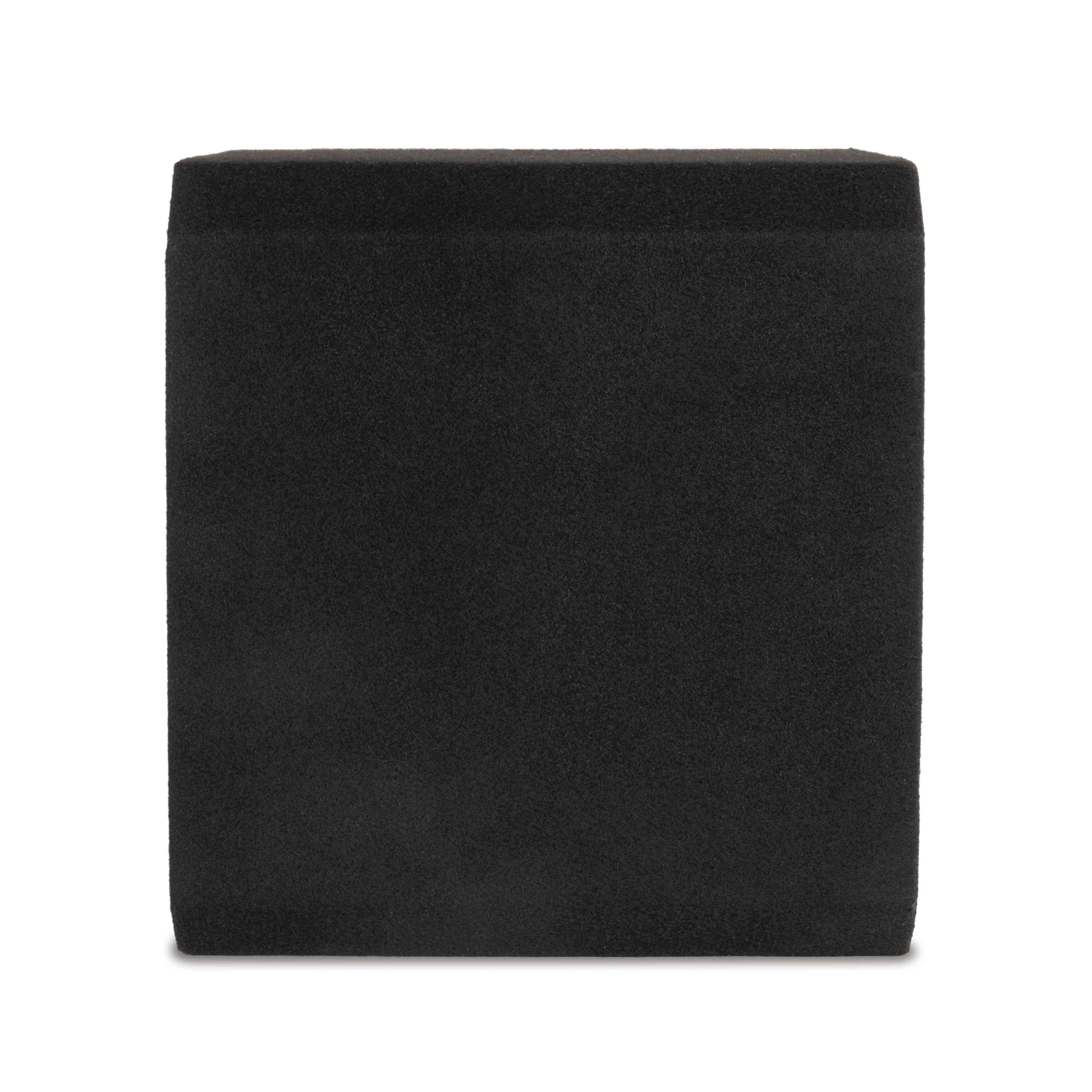 NE101S Single 10" Sealed 3/4" MDF Black Carpeted Subwoofer Enclosure – 0.65 Cu. Ft. with Polyfil and NVX Logo - Image 5