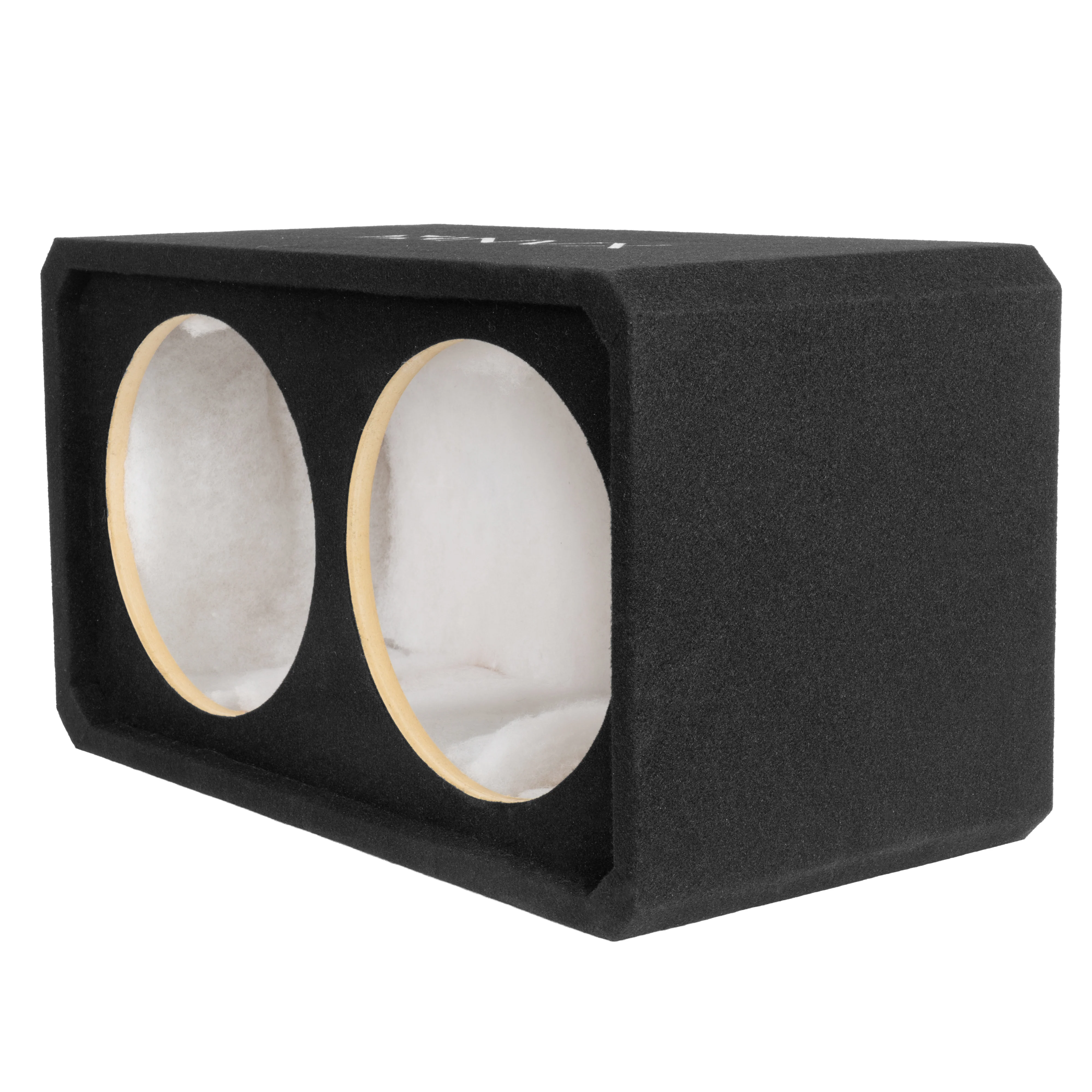 NE122S Dual 12" Sealed 3/4" MDF Black Carpeted Subwoofer Enclosure – 2.0 Cu. Ft. with Polyfil and NVX Logo - Image 4