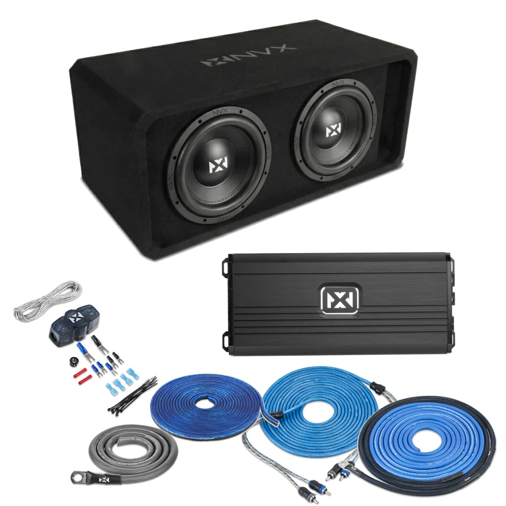 NVX Dual 10" Complete Bass System w/ Ported Box, Amp, and Wiring Kit - Image 20