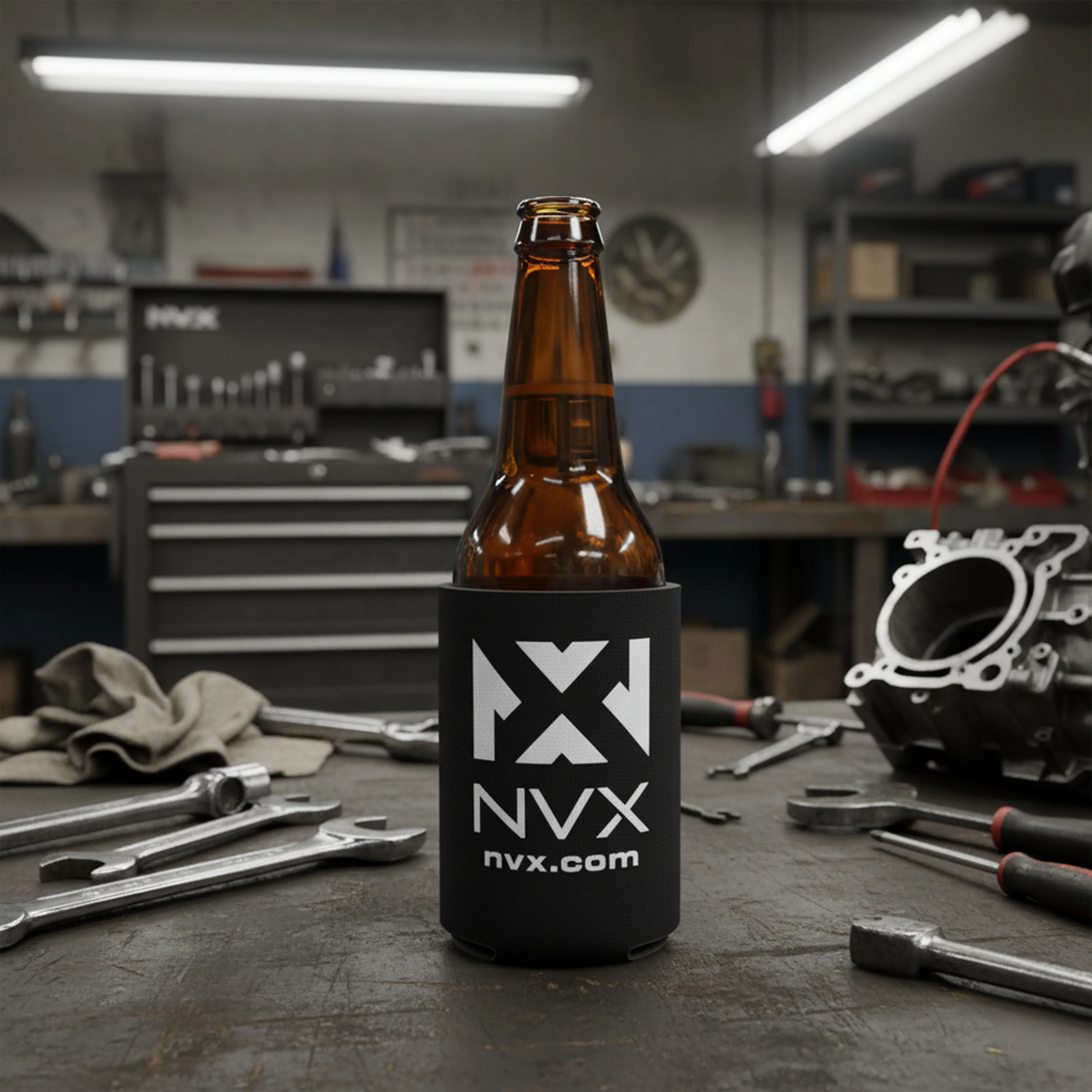 Premium Polyurethane Foam Can Insulator Sleeve Koozie with NVX Logo - Image 4