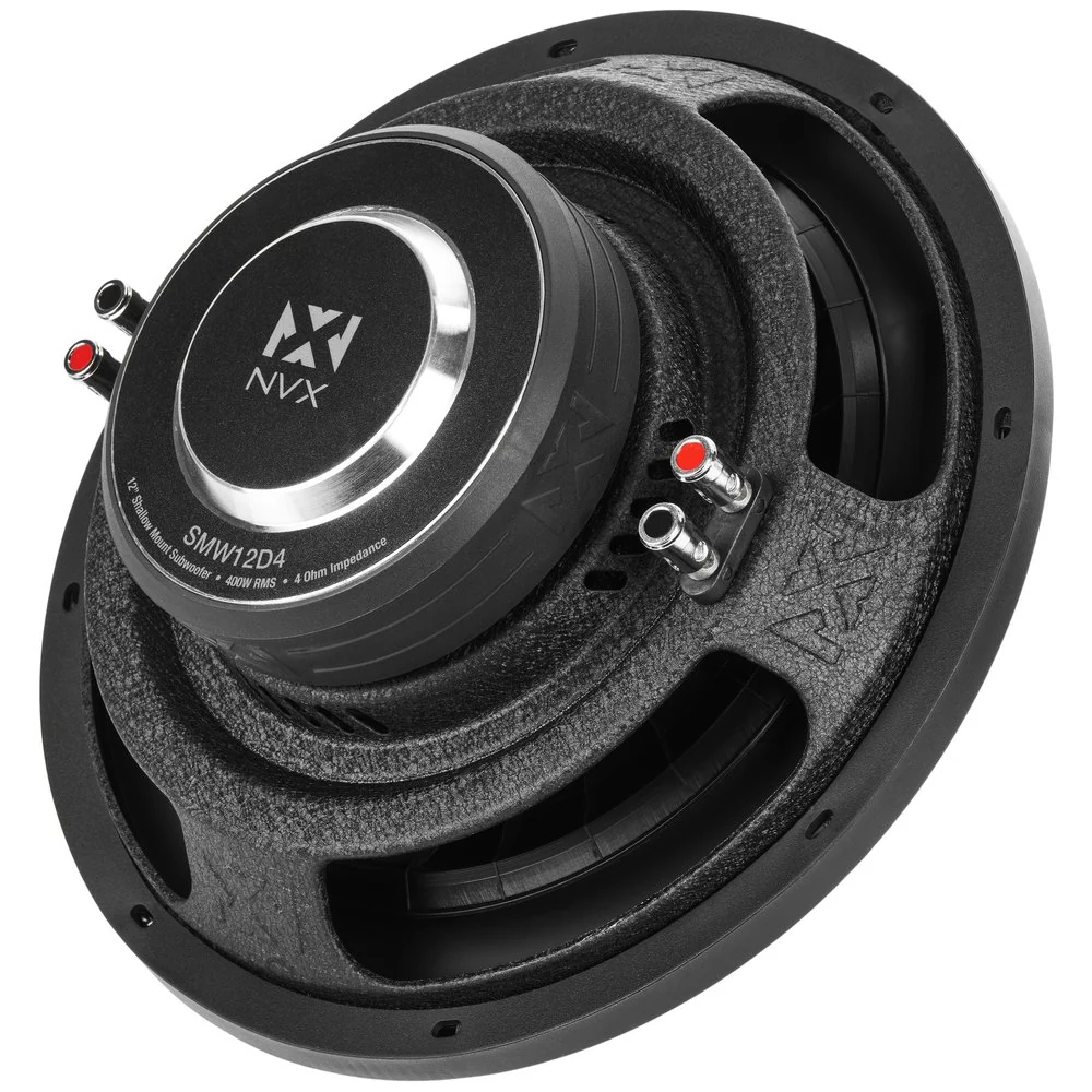 SMW12D4 800W Peak (400W RMS) S-Series Shallow-Mount 12" Dual 4-Ohm Subwoofer - Image 6