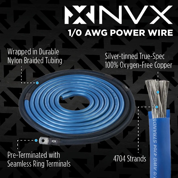 XKIT02 Full Spec 1/0 Gauge 100% (OFC) Oxygen Free Copper Complete 2-Channel Amplifier Wiring Kit with RCA for Amplifiers up to 4000 Watts - Image 3