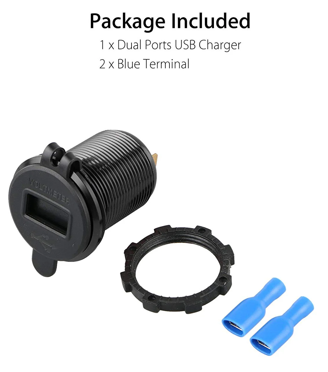 XQC302 Dual USB Quick Charge 3.0 Car Charger with LED Digital Voltmeter - Image 3