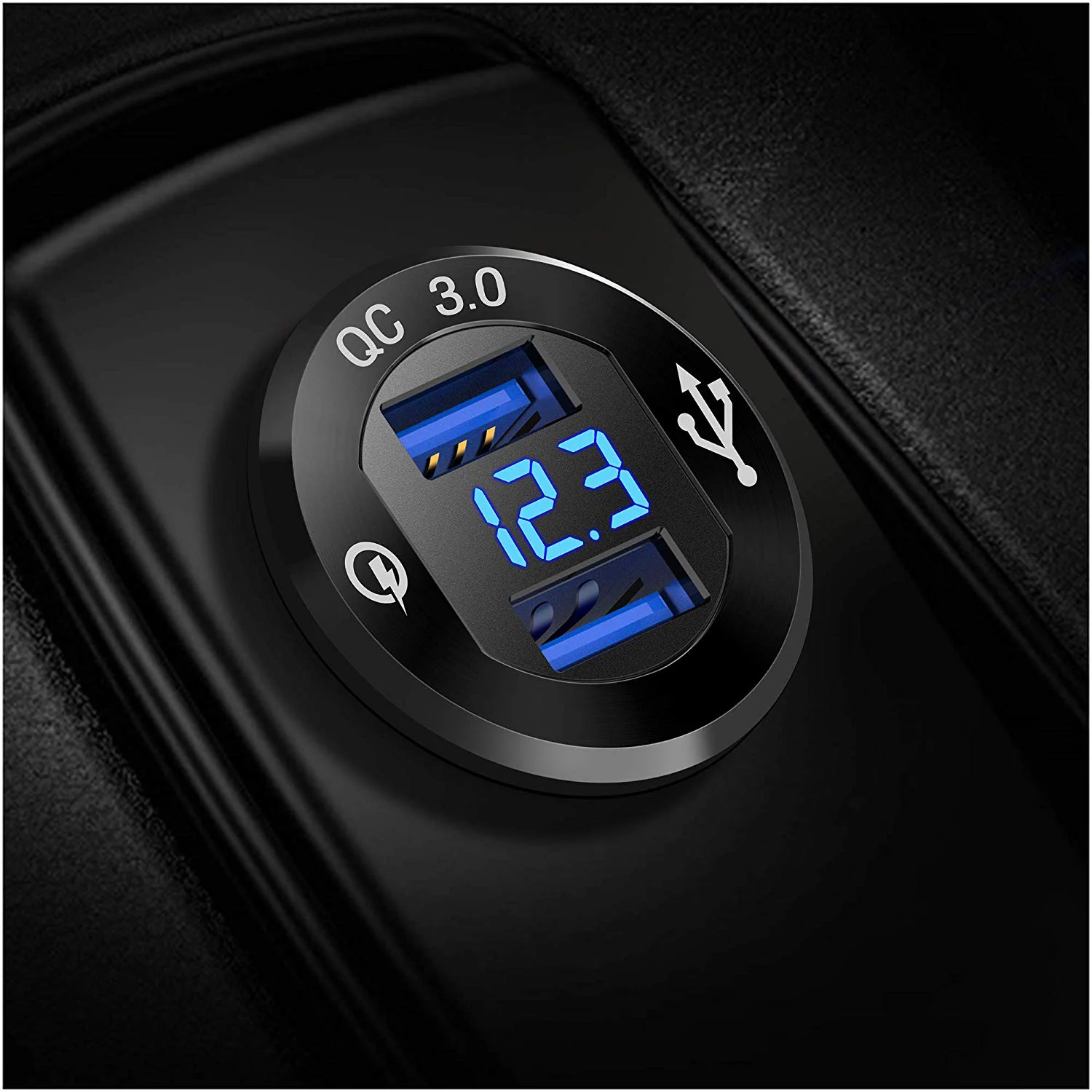XQC302 Dual USB Quick Charge 3.0 Car Charger with LED Digital Voltmeter - Image 5
