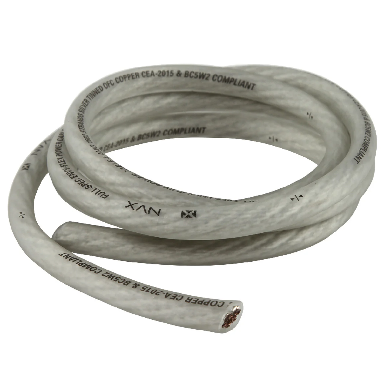 XW4WH5 5 ft 4-Gauge EnvyFlex True Spec Oxygen-Free Copper Power and Ground Wire (White)